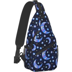 Blue Moon Sling Bag Crossbody Travel Hiking Chest Backpack Shoulder Daypack for Women Men