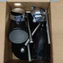 CO-Z 2pc Adjustable Ash Tray Set, 2-in-1 Standing Ashtray for Outside Patio Indoor Use, 20"-35" Windproof Freestanding Tabletop Cigarette Butt Disposal, Covered Ash Holder with Weighted Base, Black