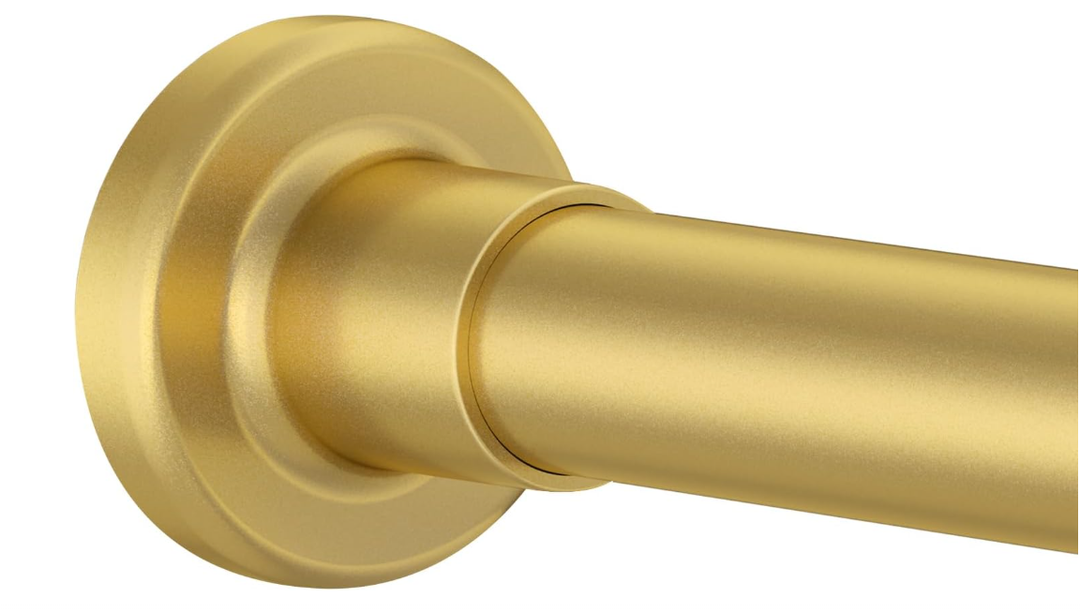 Shower Curtain Rod Adjustable 32"-68", Tension Gold Shower Curtain Rod No Drilling Stainless Steel Rust Proof for RV Bathroom Shower Stall Apartment,  32"-68"