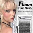 Flaunt Lash Clusters Kit Wispy Cluster Eyelash Extensions Kit CD-Curly Natural Individual Lashes DIY Lash Extension Kit 132Pcs Flora Cluster Lashes with Bond and Seal and Tweezers by Mavphnee (8-18MM)
