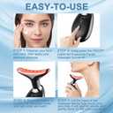 7 Color Neck Face Massager Tool, Facial Massager with Vibration Tech, Rechargeable Face culpting Tool for Skin Care (Black)