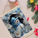Qykwz Aqua Blue Christmas Snowman Canvas Wall Art Poster 12x16 Inch, Blue Snowman Wall Decor, Pastel Xmas Snowflake Winter Holiday Wall Decor Canvas Prints for Home Bedroom Living Room (color_15)