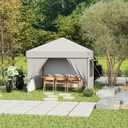 10X10 Pop Up Canopy Tent with 4 Sidewalls, Heavy Duty Commercial Instant Shelter, One-Person Quick Setup Outdoor Party Tent, Water-Resistant & Portable for Outdoor Events, Camping, White