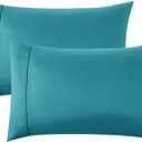 Bedsure King Size Pillow Cases Set of 2 - Teal Polyester Microfiber Pillowcases 2 Pack, Super Soft Pillow Case Cover with Envelop Closure, 20x36 Inches (King (20" x 36"), 08 - Teal)