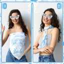 Bride Bandana and Blue Heart Sunglasses Set, Bride to Be Head Scarf Headband Something Blue Bachelorette Party Decorations Favors Accessories Bridal Shower Wedding Bridesmaid Gifts