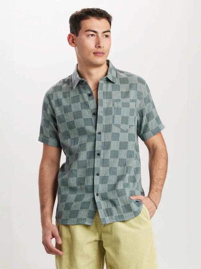 Unionbay Men's Bradley Short Sleeve Gauze Button Down Shirt, Snow Pine, Size XL