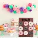 2 Pcs Wood Donut Wall Display Stand Reusable Rustic Doughnut Board Holder Donut Party Supplies for Wedding Birthday Family Party Festival Table Decor (Curry and Black)