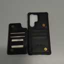 Vinich for Samsung Galaxy S25 Ultra Wallet Case with Card Holder, RFID Blocking Credit Slots Kickstand Shockproof Phone Cover for Women Men, Black