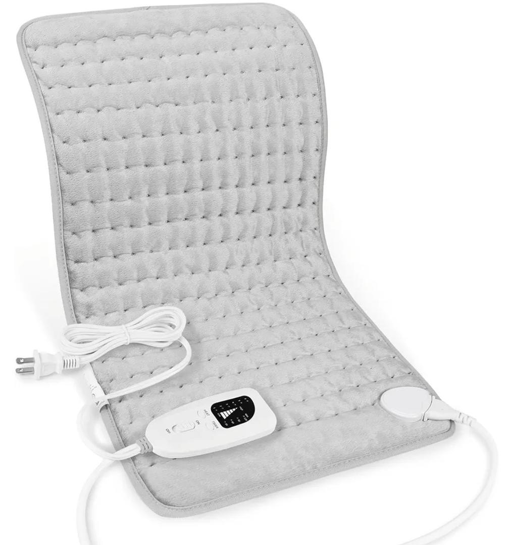 Deepsoon Heating Pad,Electric Heating Pads for Back,Neck,Abdomen,Moist Heating Pad for Shoulder,Knee,Arms,Legs,Dry/Moist Heat & Auto Shut Off,Christmas Gifts for Men and Women,Light Gray,24x12 Inch