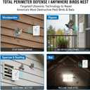 2026 Upgraded Ultrasonic Bird Repellent Devices Outdoor Woodpecker Deterrent for House Pigeon Deterrent Rechargeable Bat Repellent Indoor to Keep Birds Out of Attic Porch Balconies,2Pack