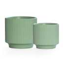 Puoyikt Ceramic 4.9+6.3 inch Planters, Modern Home and Office Flowerpot, Indoor and Outdoor Flowerpot with Drainage Hole (Grayish Blue)