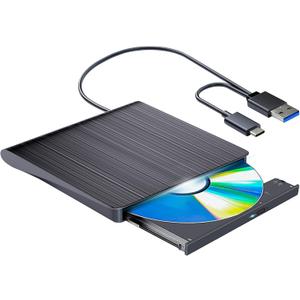 External Blu ray Drive Player - Read/Write Compatible, USB 3.0 and Type-C, DVD Burner for Win8/Win10/Win11