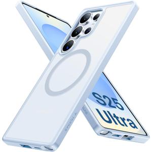TORRAS Magnetic Shockproof for Samsung Galaxy S25 Ultra Case, Fit for MagSafe, 4X Military Grade Protection, Translucent Slim Case for Samsung S25 Ultra Case Anti-Fingerprint Anti-Scratch, Navy Blue