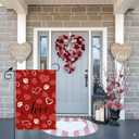 2 x Red Love Heart Dog Paw Print Valentines Day Garden Flag Yard Flag 12x18 Inch Double Sided Small Mini Yard Outdoor Outside Holiday Decoration