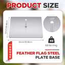 Yaocom Feather Flag Base 12in x 12in Feather Swooper Flag Base Indoor Outdoor Pole Stand Steel Plate Stand (0.65'' Diameter Fixing Pin)