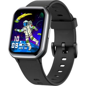 Kids Smart Watch for Girls,IP68 Waterproof Kids Fitness Tracker Watch with 1.5 Inch DIY Face,Heart Rate Sleep Monitor,19 Sport Modes,Calories Counter,Alarm Clock,Great Gifts for Children 6+ (Black)
