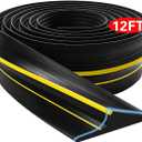 Jin&Bao Universal Garage Door Bottom Seal Strip,Weatherproof Rubber DIY Weather Stripping Replacement, 12FT Length (12feet, Yellow)