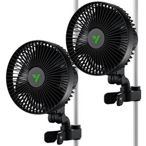 VIVOSUN AeroWave A6 Grow Tent Clip Fan, 6" Auto Oscillating Fan, Secure Non-Slip Clamp, Strong Air Circulating, and Low Noise, for Hydroponic Ventilation, 2-Pack