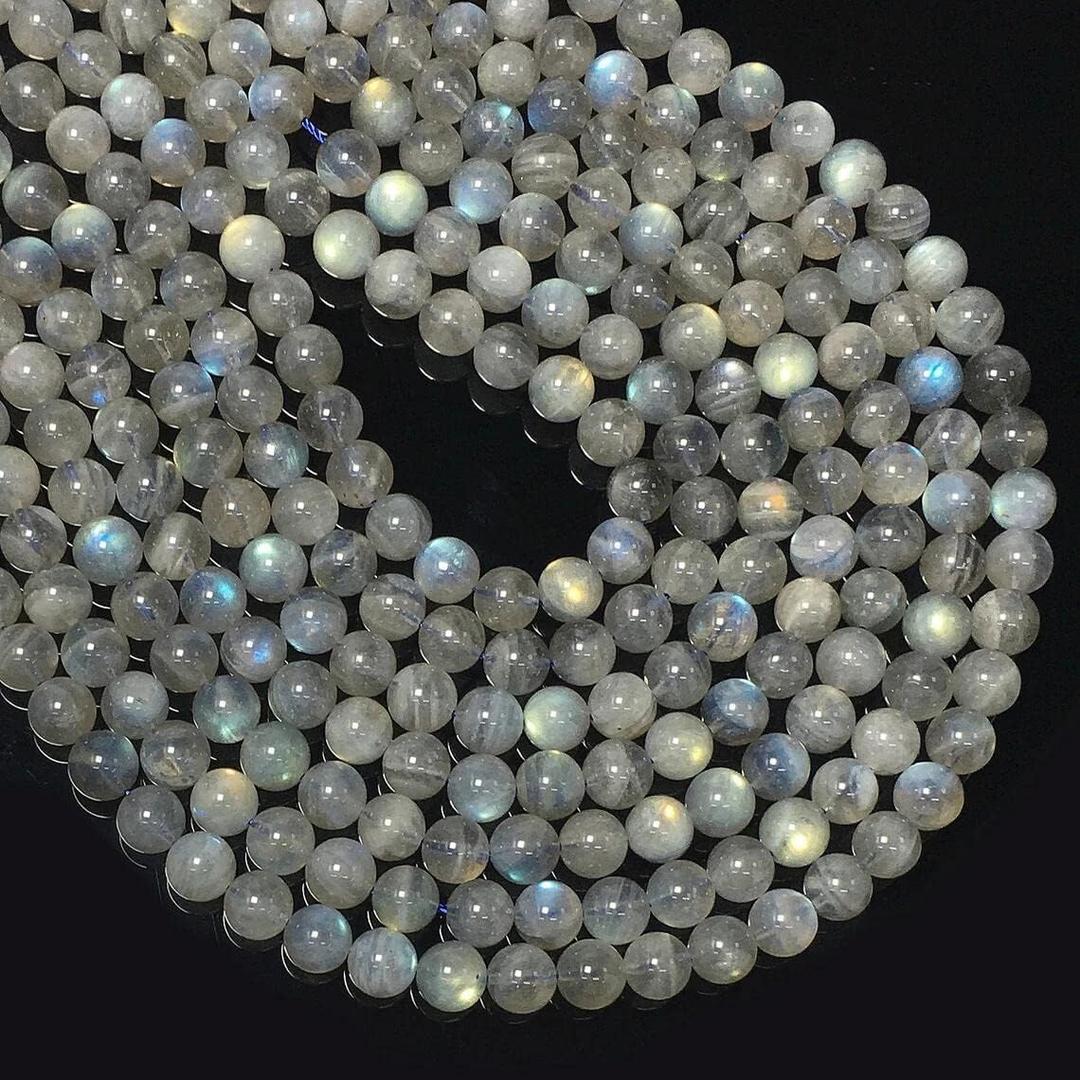 100pcs 6mm Labradorite Beads Natural Gemstone Beads Round Loose Beads for Jewelry Making