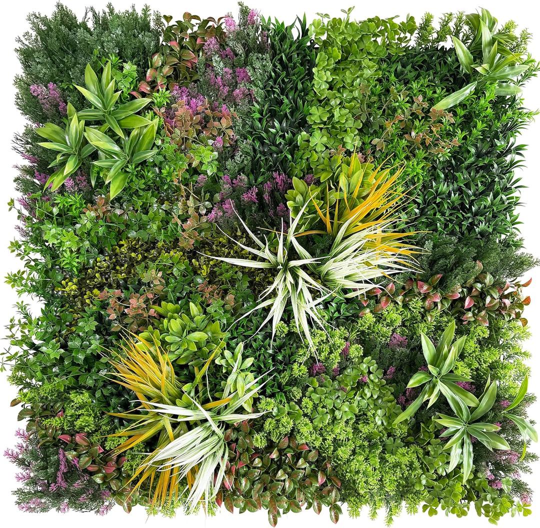 Artificial Grass Wall Panels: 20''x20'' (24PCS) Boxwood Hedge Panels, UV-Anti Privacy Fence Screen, Fake Greenery Backdrop for Indoor Outdoor Garden, Party, Wedding Decor