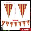 5 Packs Circus Decorations Creepy Carnival Decorations Halloween Pennant Banner Red and White Striped Banner Bloody for Halloween Party Carnival Birthday Decorations, 7.9 x 11.8 Inches