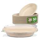 bloomoon 28 oz Oval Disposable Food Containers with Lids 50 Pack,Chipotle Style Bowl Oval with Lid Meal Prep Containers Disposable for Salad,Nacho,Taco,Lunch (50 Bowls 50 Lids)
