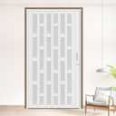 HARDJULAN 48X79in Frosted Acrylic Glass PVC Accordion Folding Door for Closet,Multifold Interior Door with Installation Hardware,Includes Handle and Latch,White Beech