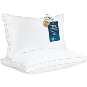 Utopia Bedding Bed Pillows for Sleeping King Size (White), Set of 2, Soft & Fluffy Pillow with Down Alternative Filling, Cooling, Hotel Quality, Gusseted Pillow for Back, Stomach or Side Sleepers