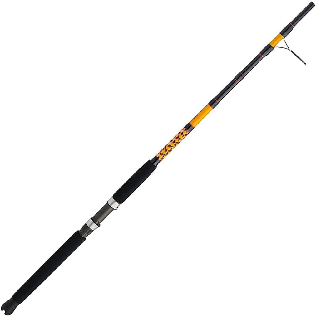 Ugly Stik Bigwater Spinning Fishing Rod, Black/Red/Yellow, 6'6" - Medium - 10-20lb - 2pc, New Model