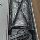 SUPERJARE 70 Inch Console Table with Outlets and USB-C Port, Extra Long Behind Couch Sofa Table with X-Shaped Design, Narrow for Entryway, Living Room, Metal Frame, Wooden Top, Grey Oak