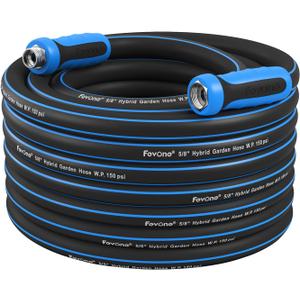 Fevone 55 ft Garden Hose, Offered by Manufacturer, Heavy Duty Water Hose, Hybrid Polymer, Kink Resistance, 3/4" GHT Aluminum Fittings, 5/8" ID, 600 PSI, Drinking Water Safe (GH8)