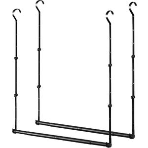 Adjustable Closet Rods for Hanging Clothes 2 Pack Heavy Duty Closet Extender Hanging Rod Double Hanging Closet Bar Space-Saving Closet Lower Extender for Clothing Organizer