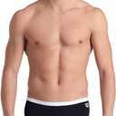 ARENA Performance Men's Icons Solid Low-Waist Swim Brief Short Athletic Swimsuit (32, Black/White)