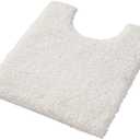 Yimobra U Shaped Toilet Bath Rug, Fluffy Plush, Super Shaggy Soft Non Slip, Water Absorbent Microfiber Bath Mat, Dries Quickly, Machine Washable Thick Bathroom Rugs, 20"x 24", Off White