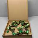 St. Patricks Day Wreath Decorations,Shamrocks Wreath for Front Door,Green Glitter Leaves Wreath, St. Patrick's Day Decor for Spring Outdoor Home Wall Window
