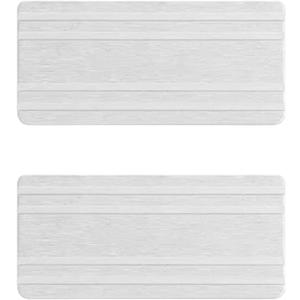 Fast Drying Stone Sink Tray | Grooved Design Diatomaceous Earth Coasters | Water Absorbing Stone Tray | Quick-Drying Stone Soap Tray for Plants & Toiletries in The Modern Home (2 pieces of white)