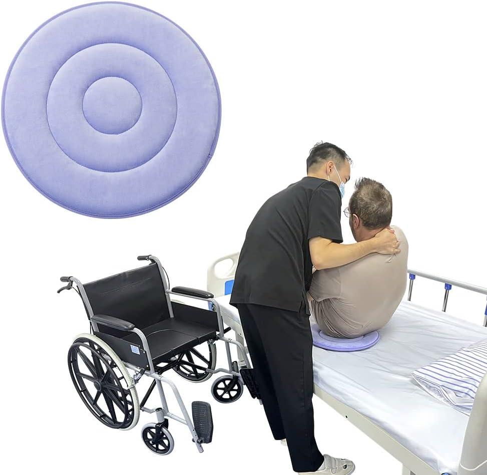 Swivel Seat Cushion 360 Degree Rotating Seat Cushion Light Weight Portable Pivot Disc Pad for Elderly, Pregnant Woman, Swivel Car Seat. Easy Turning from Bed to Wheelchair or Chair-17.7"X17.7" (45cmX45cm)