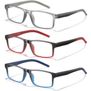 OLOENBN Reading Glasses for Men/ Women, Blue Light Blocking Glasses for Men/ Women, Two Tone Readers with Spring Hinge Eyeglasses (C1 Mix Color, 3.0, x)