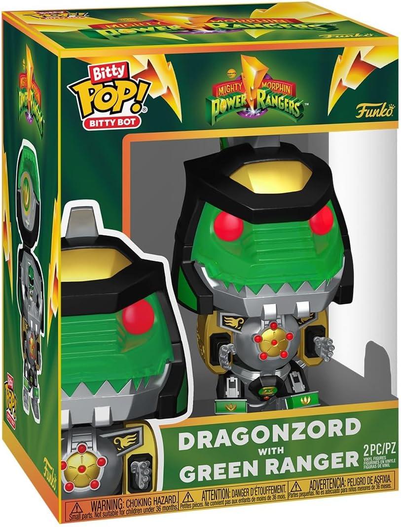 Funo Pop! Bitty Bots: Power Rangers - Dragon Zord with Green Ranger - 0.9 Inch and 4.7 Inch (11.9 Cm) - Television Collectable - Gift Idea - Toys for Kids & Adults