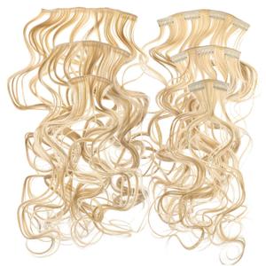 Angoily 6pcs Real Human Hair Curly Hair Extensions Clip in Light Weight Ponytail Wig Tape