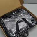 8 Packs Large Toy Storage Bags with Zipper and Labels, Clear PVC Waterproof Toy Organizers Bags for Board Games, Puzzles Pieces, Building Blocks, Handmade Accessories, Kid Books