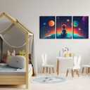 3Pcs Space Boy Canvas Wall Art Cute Inspirational Space Fantasy Wall decor, 16inx24in canvas