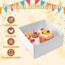 5 Packs Bento Cake and Cupcake Box 6 Holes Fit 5 Cupcakes and 1 Mini Cake Box with Clear Window and Stickers for Father s Day Birthday Party Bakery Baking Supplies.((White, 1+5(5 Pack))