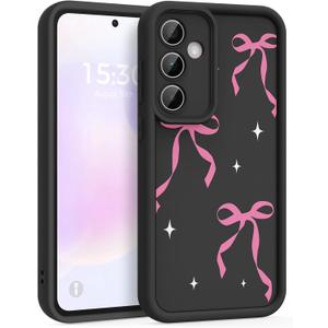 Case for Samsung Galaxy A36 5G, Pretty Pattern Design for Girls Women Silicone Cover, Soft TPU Material, Thicker Frame Shockproof Protective Girly Case for Samsung A36 (Star Bow)