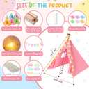 6 Pack Teepee Tent for Kids Sleepover Tent with 6 Air Mattresses (64"x28"), Star Lights, Eye Masks, Banners, Kids Teepee Tents for Boys Girls Indoor Outdoor Party Birthday Glamping (Colors)