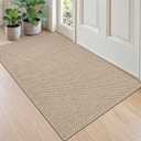 DEXI Thin Door Mat Indoor Entrance 36x56, Non Slip Entryway Mat, Beige