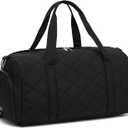 BLUBOON Duffle Bag Girls Kids Cute Gym Bag With Shoes Compartment & Wet Separation Waterproof Sports Overnight Travel Bag (Black Diamond Grid)