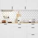 10 Pack 5" Matte Black Cabinet Pulls, Hollow (3" C-C) Stainless Steel Drawer Handles for Kitchen/Bathroom/Cupboard, Easy-Install Dresser Hardware