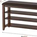 Entryway Shoe Storage Bench with Leather Cushion, Shoe Organizer Bench for Entryway, Ideal for Hallways Front Doors Entrances Mudrooms Featuring Rubberwood And 3 Height-Adjustable and Removable Shelve