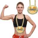 Kenning Champion Chain Award, 6 Gold Sports MVP Turnover Chain Champ Chains Necklace Fantasy Champ Award for Baseball Basketball Football Soccer Softball Volleyball Sports Winner Gifts